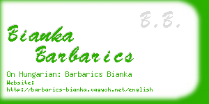 bianka barbarics business card